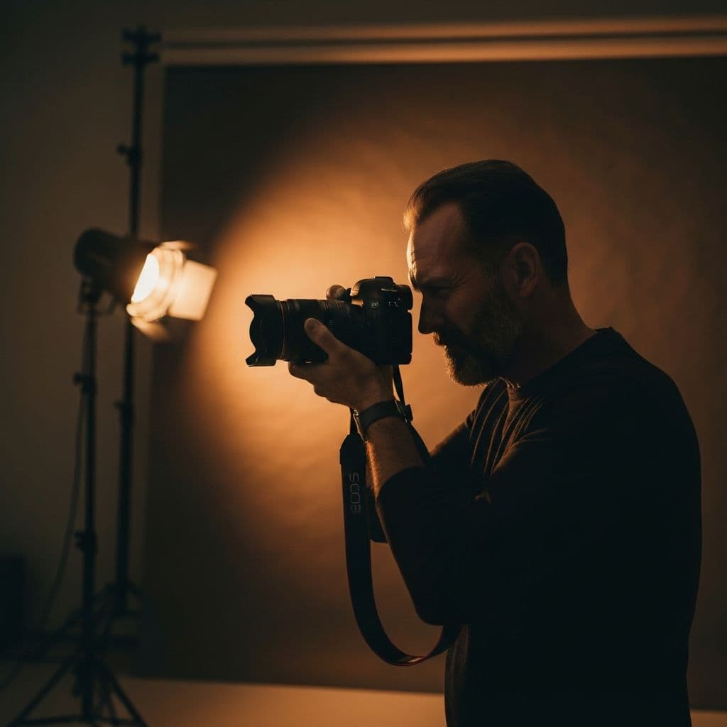 Professional photographer in action